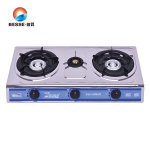 گرم، شہوت انگیز فروخت ٹرپل برنر سٹینلیس سٹیل باورچی خانے استعمال Cookware گیس چولہا